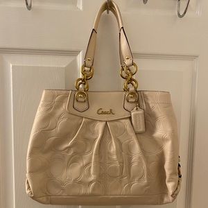 Vintage Coach Cream and Gold Purse